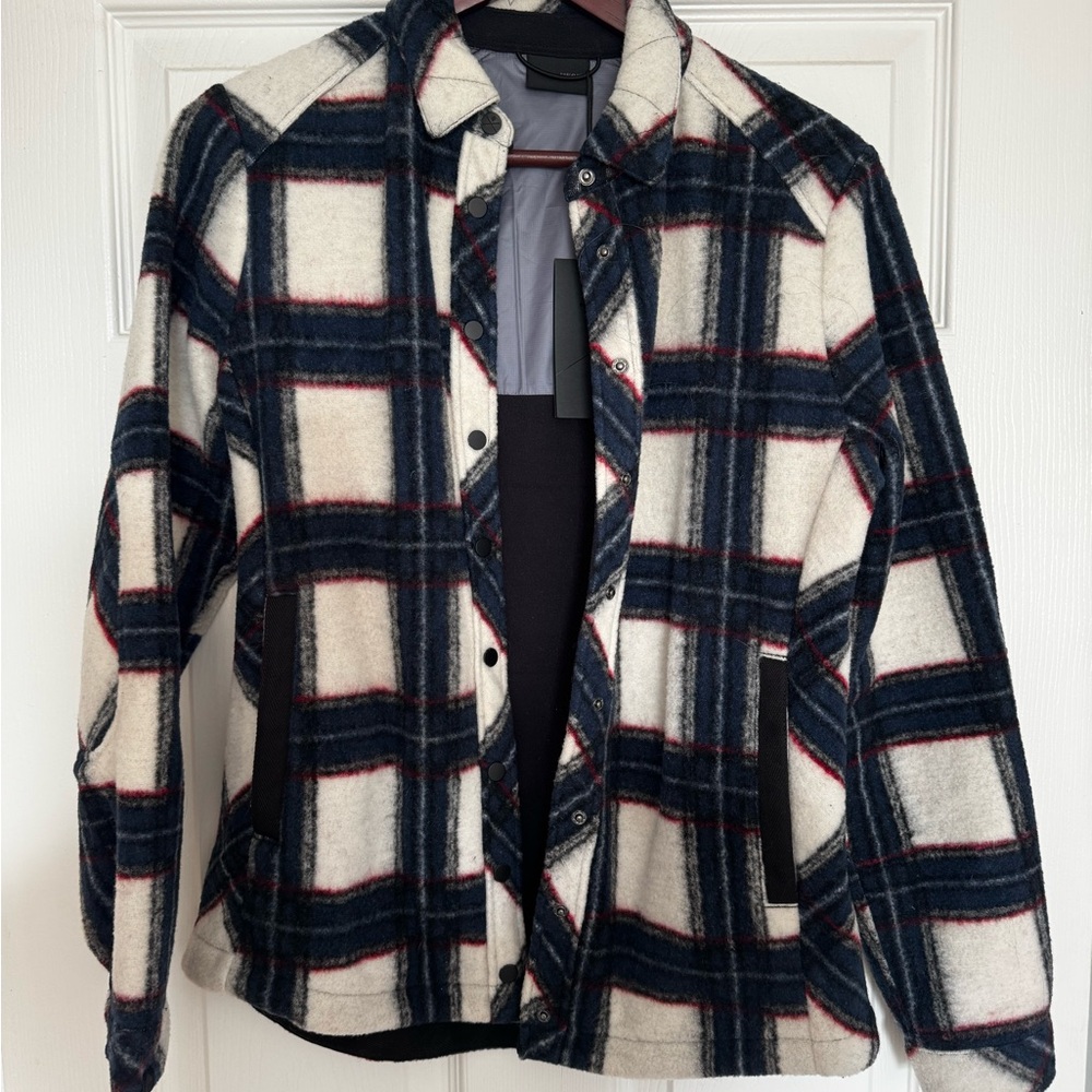Head Plaid Teddy Jacket - Navy, Cream, Red